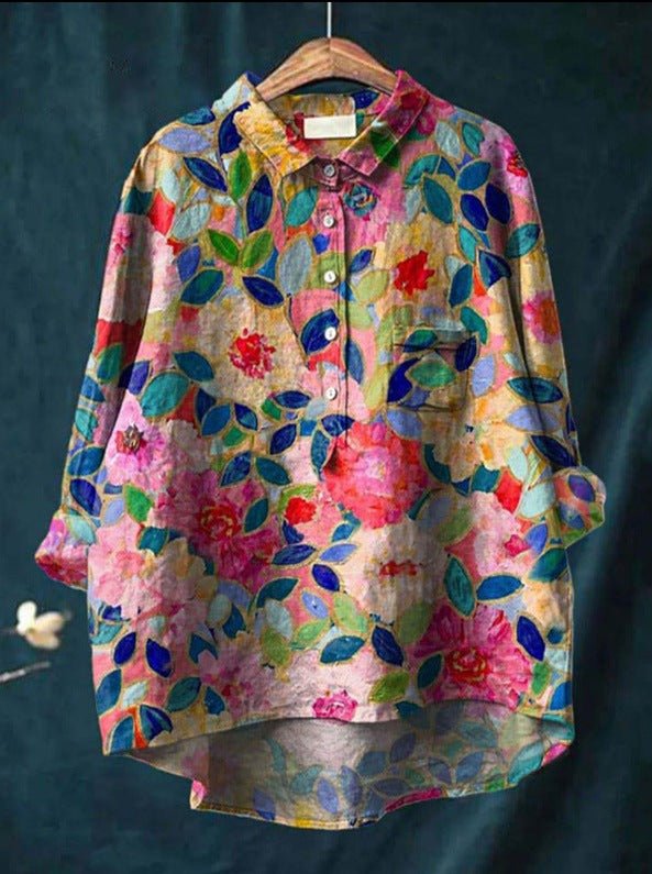 Laura™ | Klassisk Bluse med Blomstermønster