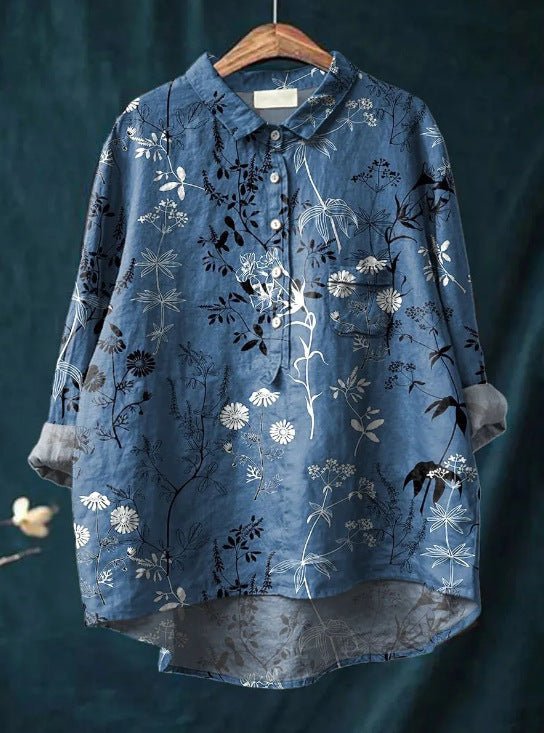 Laura™ | Klassisk Bluse med Blomstermønster