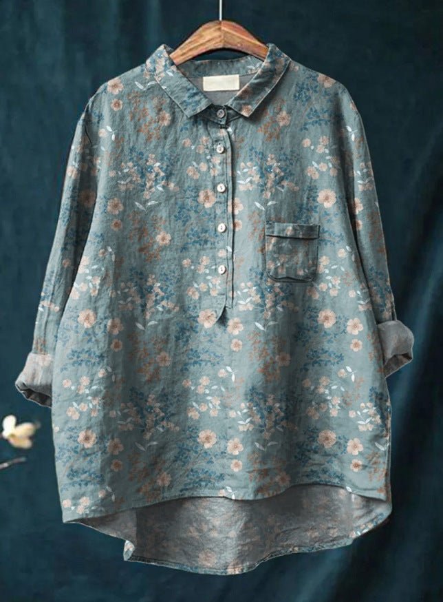 Laura™ | Klassisk Bluse med Blomstermønster