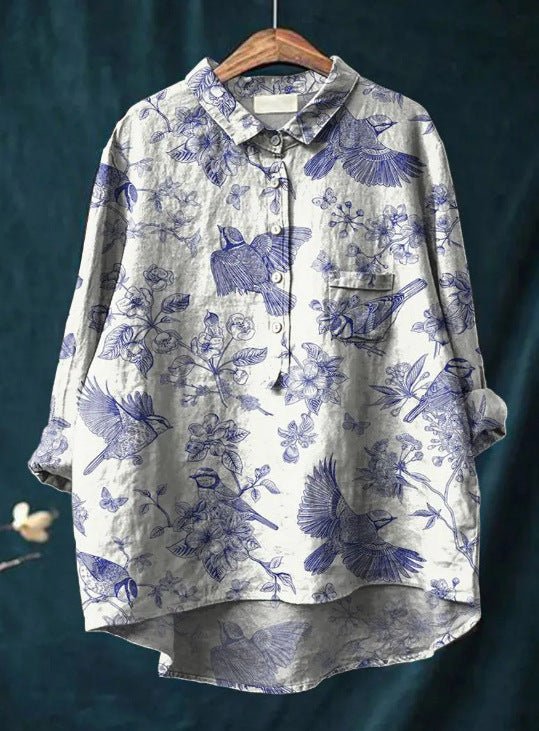 Laura™ | Klassisk Bluse med Blomstermønster