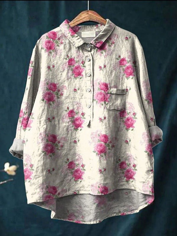 Laura™ | Klassisk Bluse med Blomstermønster